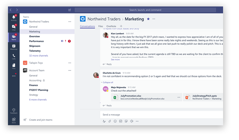 Microsoft Teams Interface